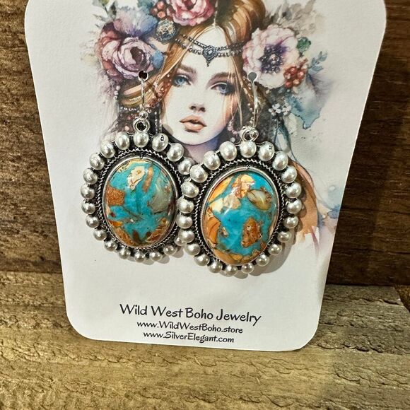 Stunning Oval Gemstone Wire Earrings for Every Occasion, Boho Southwestern, Shi - Picture 5 of 7